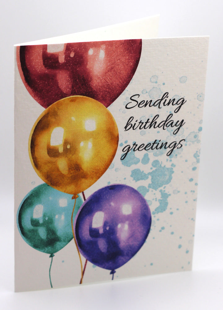 Colorful balloon birthday card designed by Kerensa