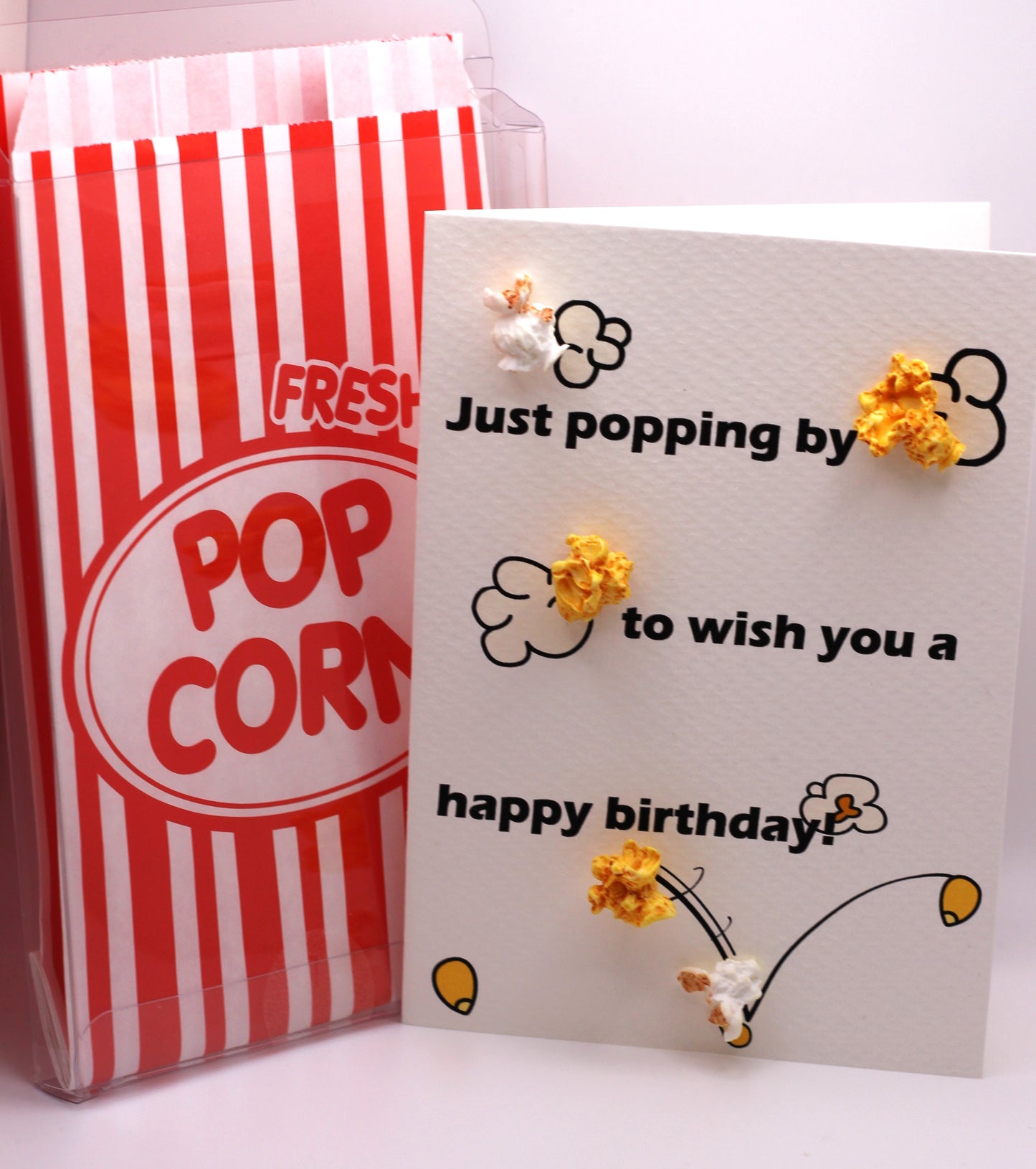 Popcorn-themed cards