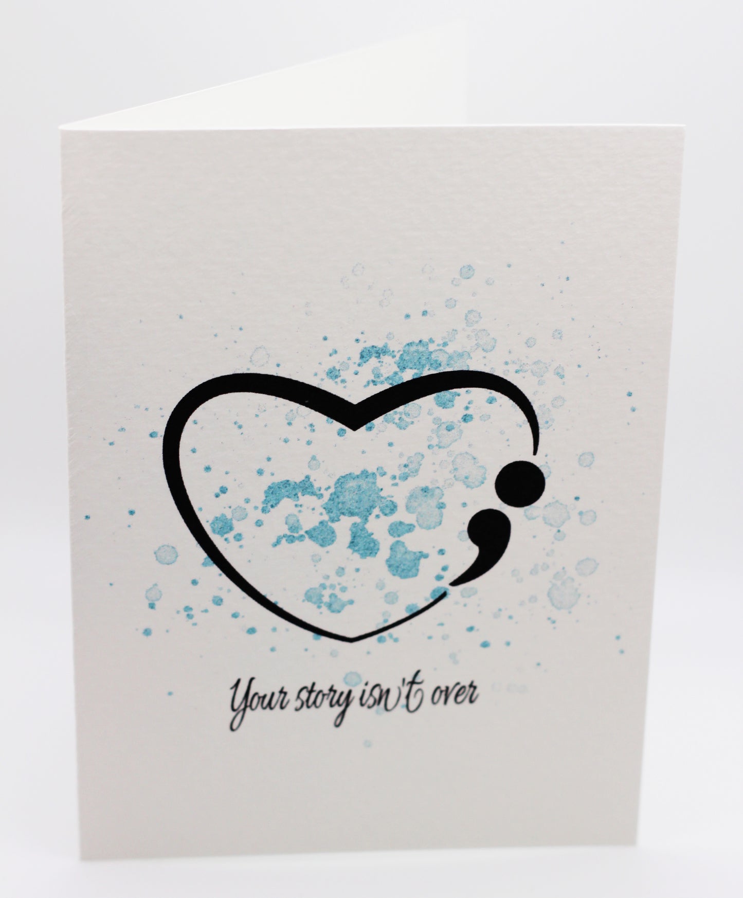 Semicolon heart card