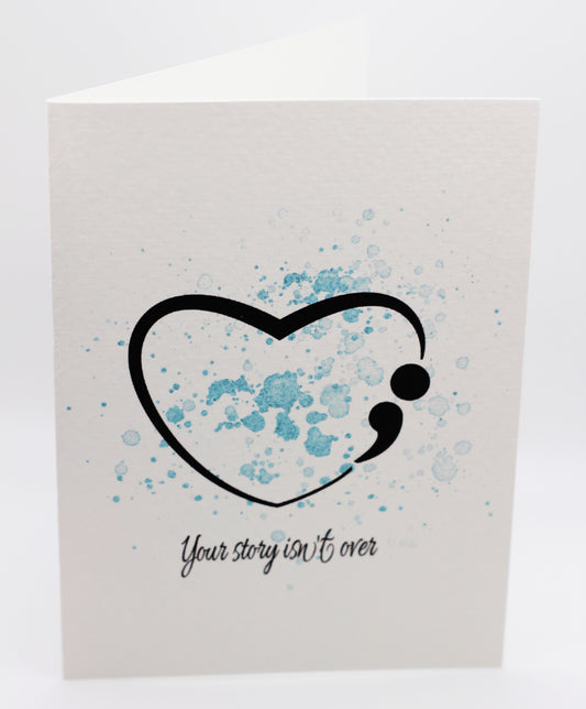 Semicolon heart card