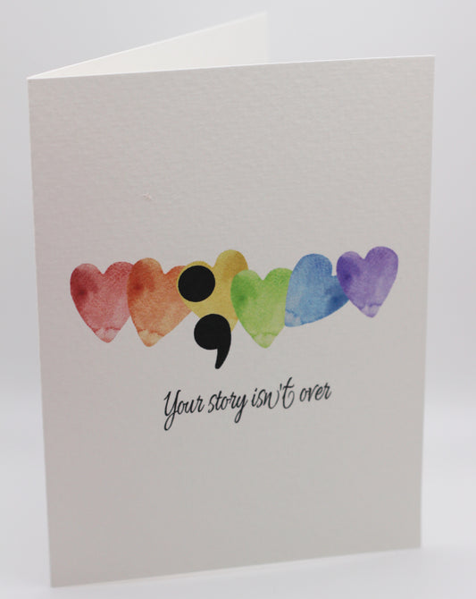 Pride semicolon heart card