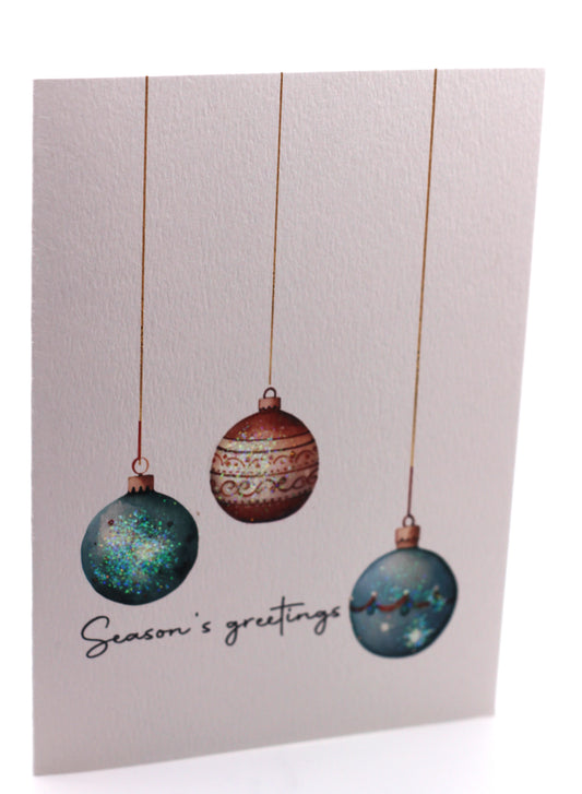 Teal and bronze ornaments